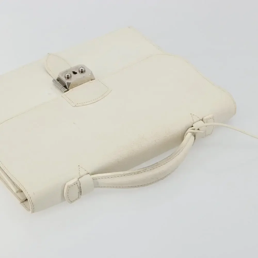 Hermes Leather Sac Adepeche 27 Handbag White